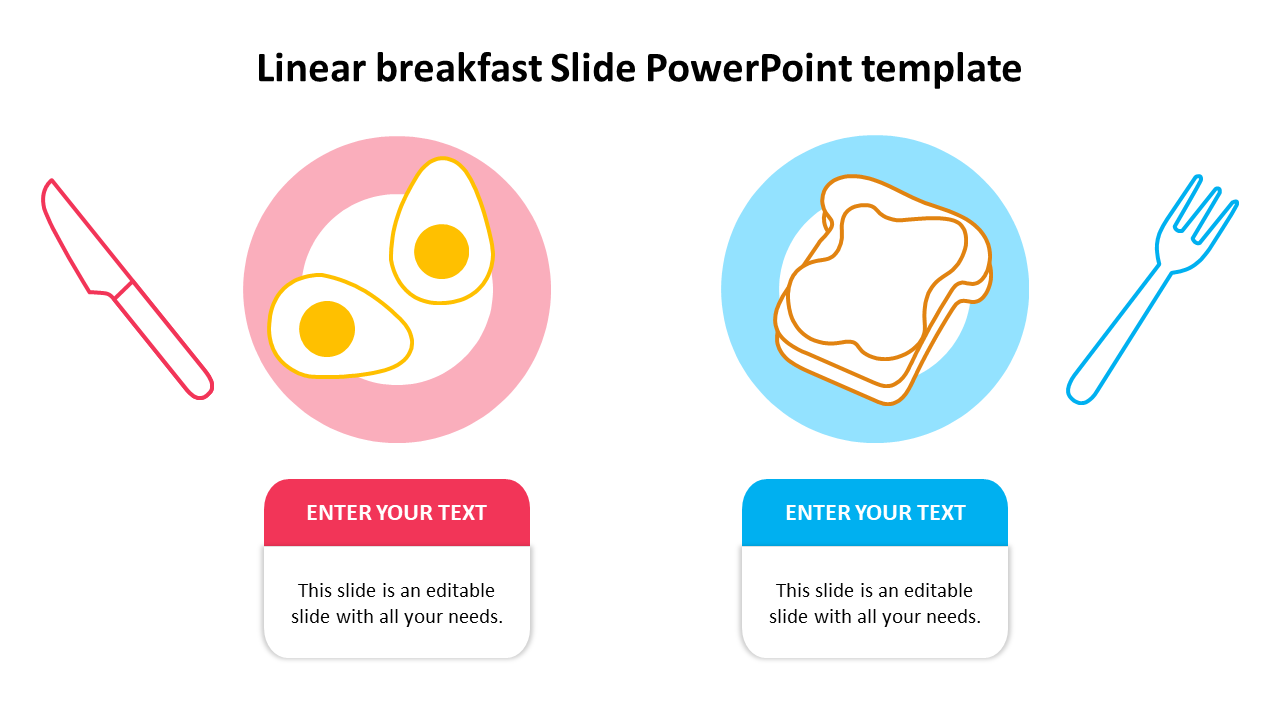Linear breakfast Slide PowerPoint template
